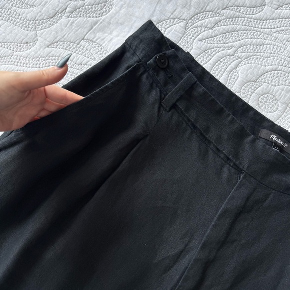 Madewell - The Harlow Wide-Leg Pant in 100% Linen - Black - Picture 6 of 15